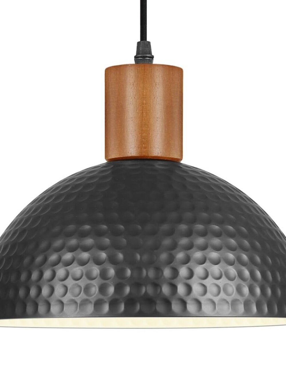 Pendant Lights, 12" Hammered Metal Dome Hanging Black and Gold(3 items in stock)